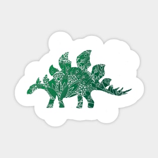 Green Mandala Pattern Stegosaurus Sticker